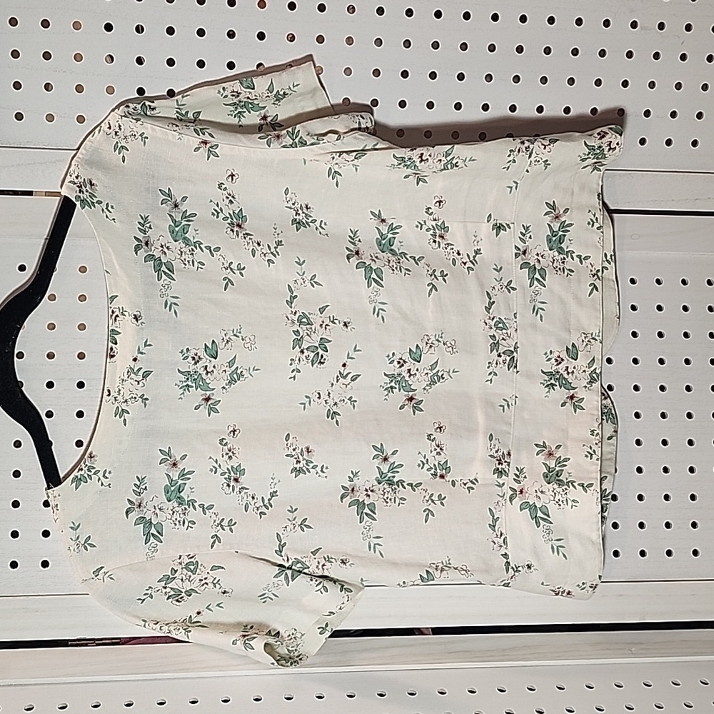 Stonebridge Size 10 100% Linen Off White Button Up Blouse Vintage - Picture 2 of 7
